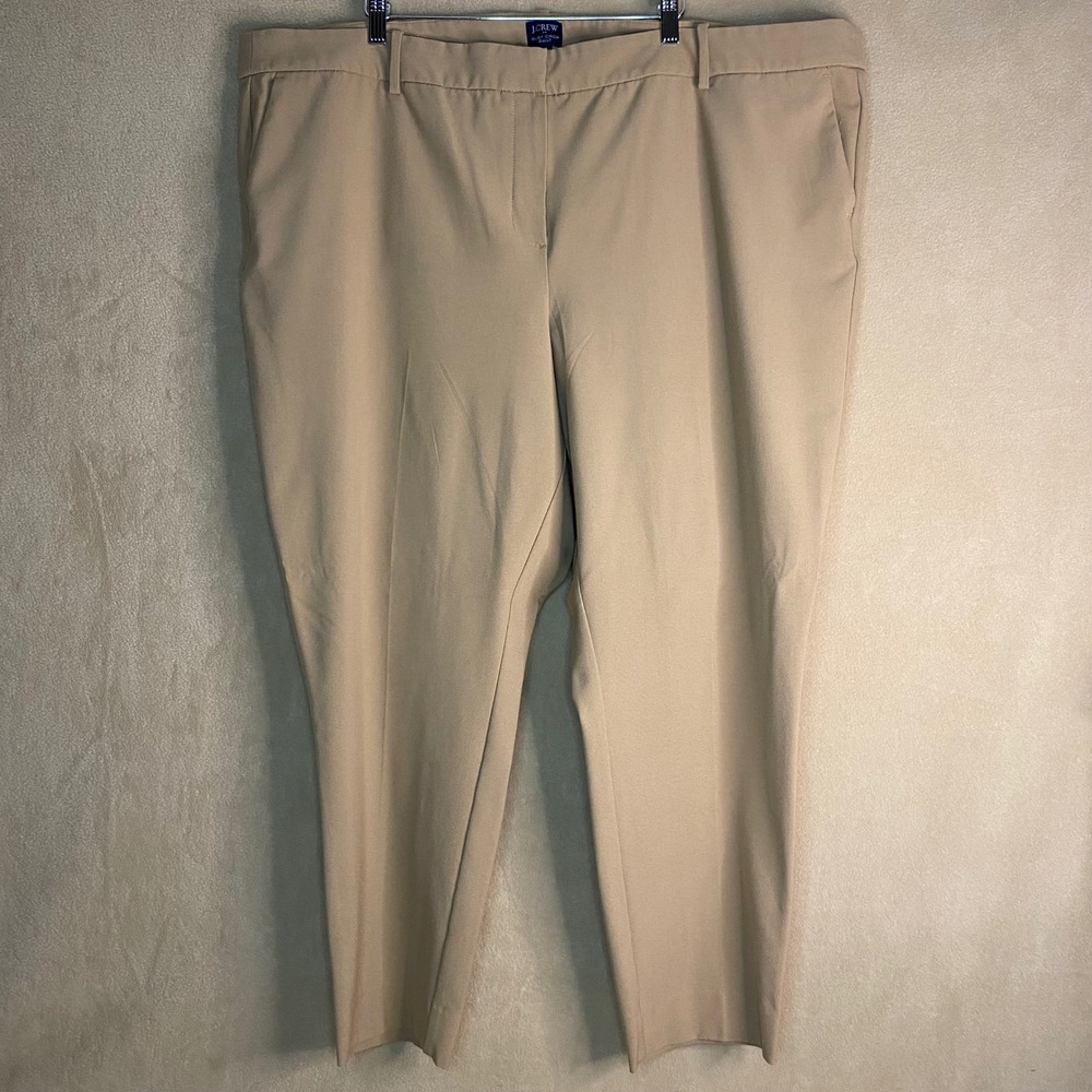 J‎ Crew Ruby Crop Pant Khaki Tan Straight Leg Women's Casual Comfort Size 24 EUC